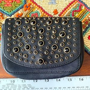 Juicy Couture small Black and Gold Rhinestones chain purse